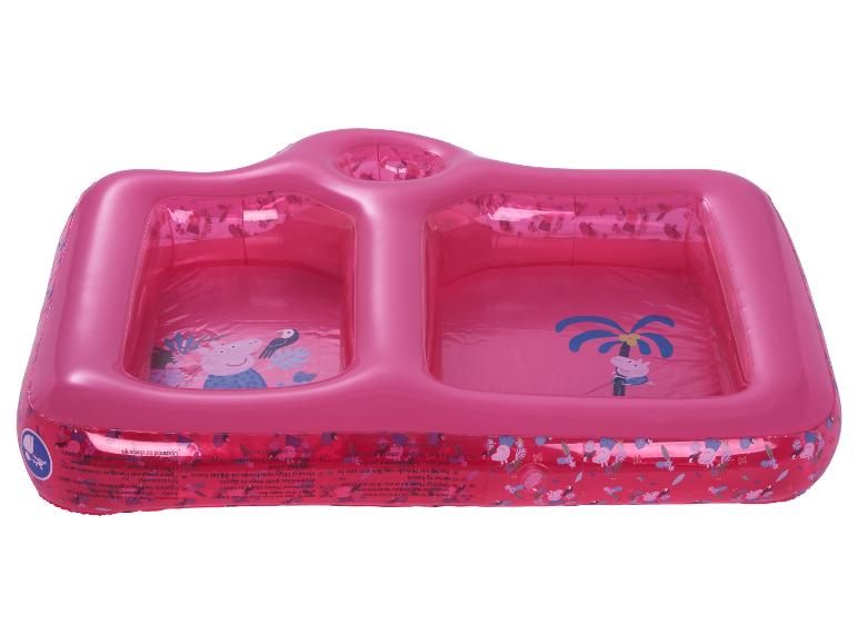 Nafukovací bazén Peppa Pig: dva bazény, růžový tropický design.