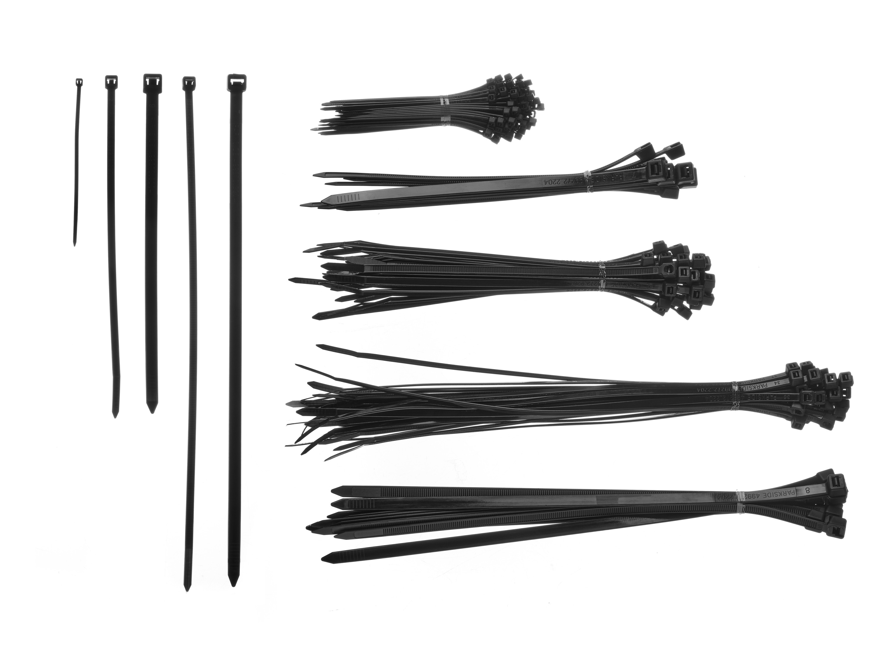 Parkside® Sada vázacích pásků na kabely, 250dílná (černá)