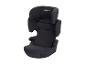 Černá dětská autosedačka se zelenými akcenty.