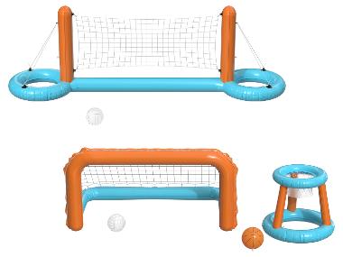 CRIVIT Nafukovací volejbalová síť / Sada branky a koše do bazénu