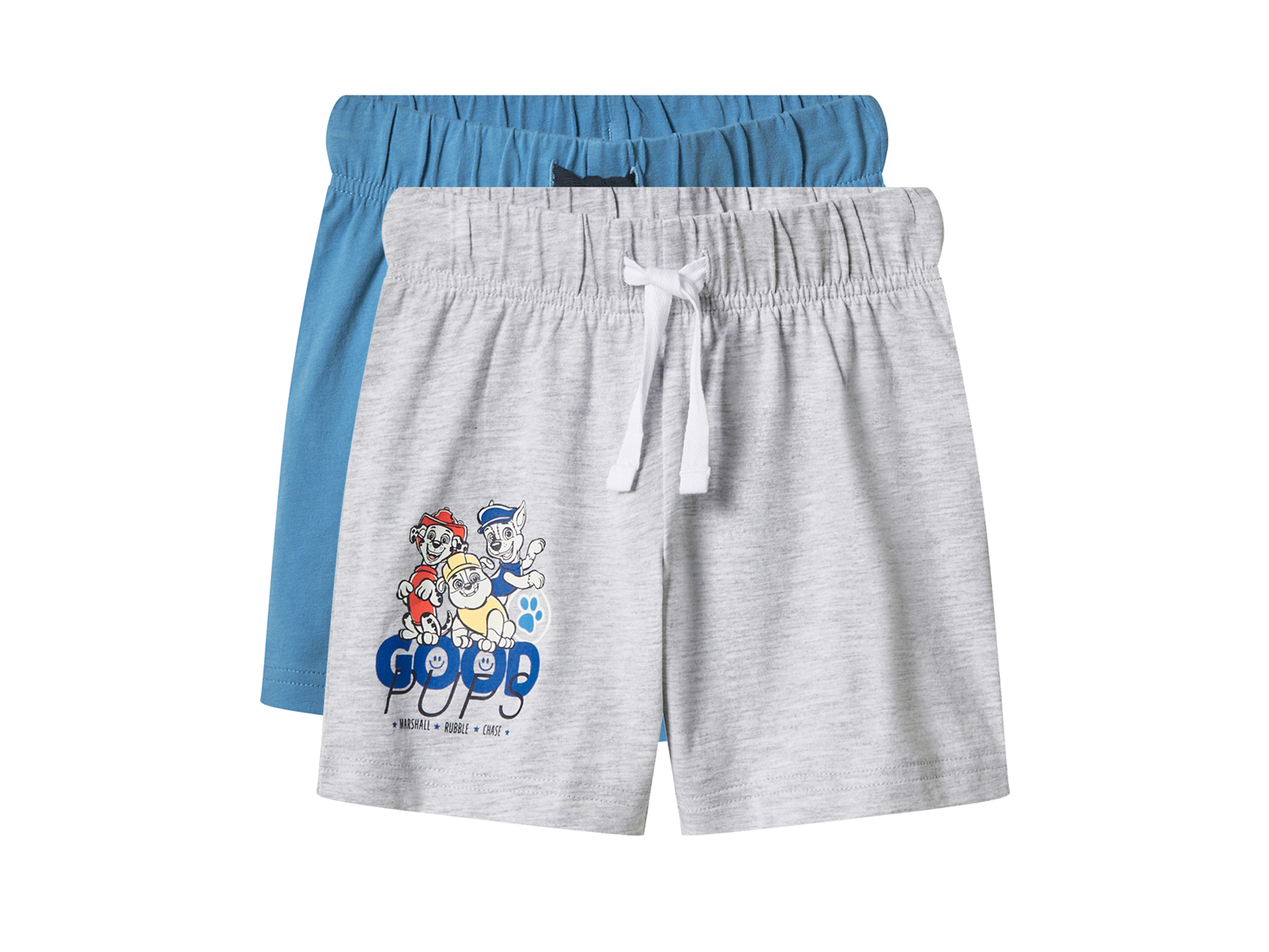 Dětské kraťasy, 2 kusy (modrá / světle šedá, 122/128)