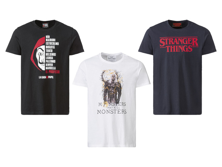  Zobrazit na celou obrazovku Pánské triko Stranger Things / The Witcher / La Casa de Papel - Obrázek 1
