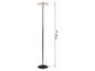 Černá stojací lampa s béžovým stínítkem, výška 122,7 cm