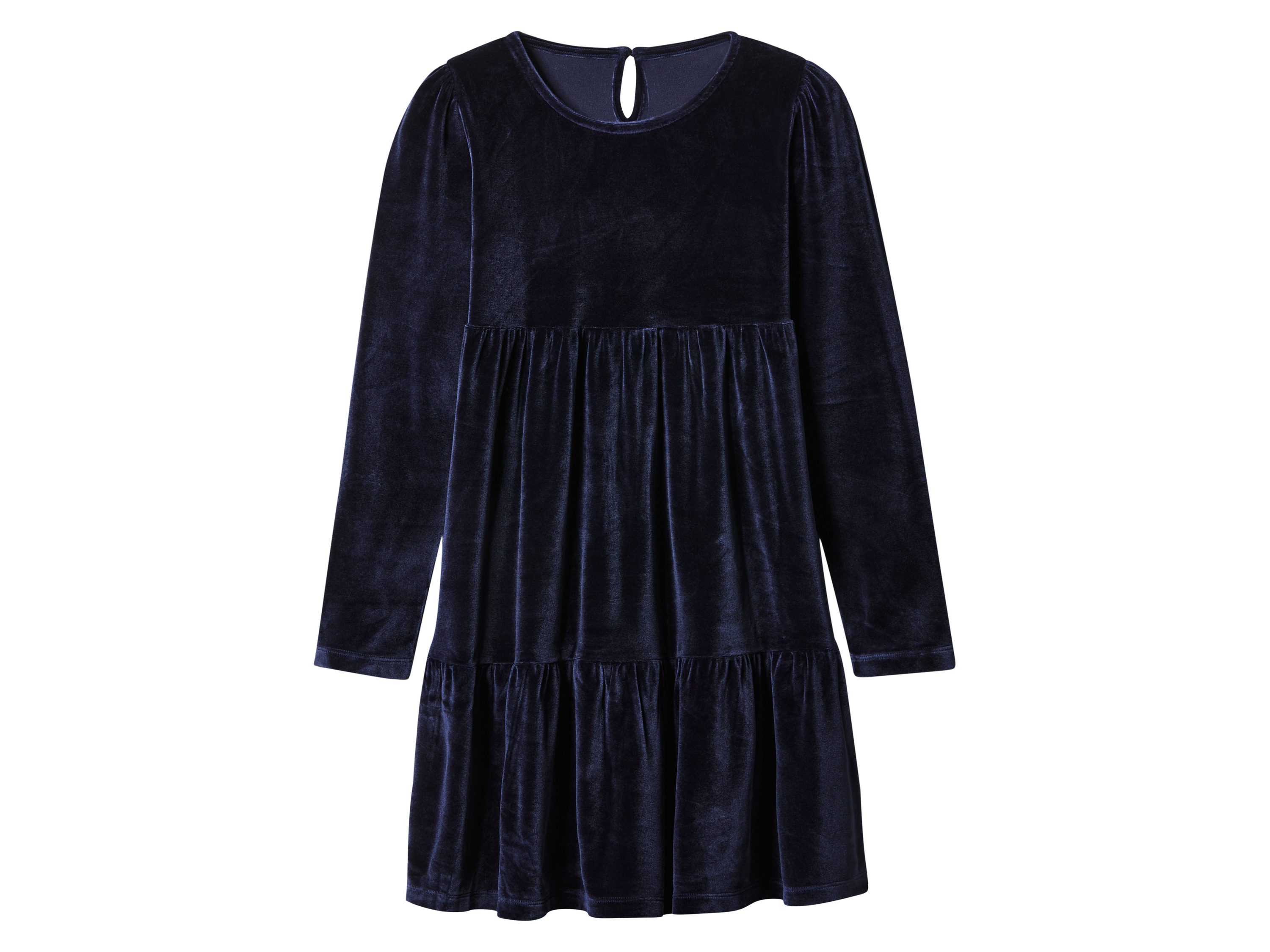 esmara® Dívčí velurové šaty (navy modrá, 146/152)