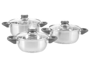 SILVERCREST® Sada hrnců z nerezové oceli, 6dílná