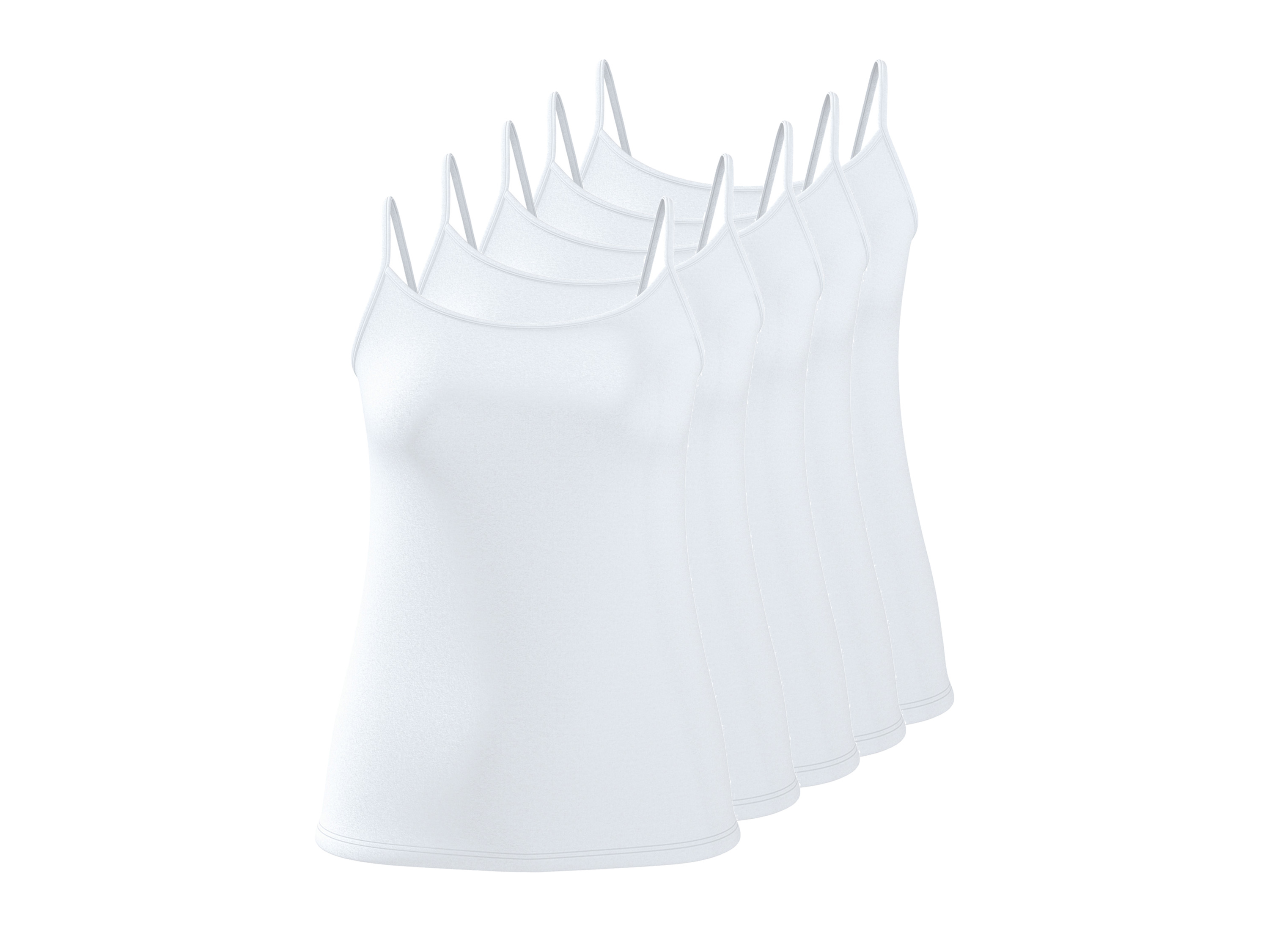 esmara® Dámský top se špagetovými ramínky, 5 kusů (bílá, S(36/38))