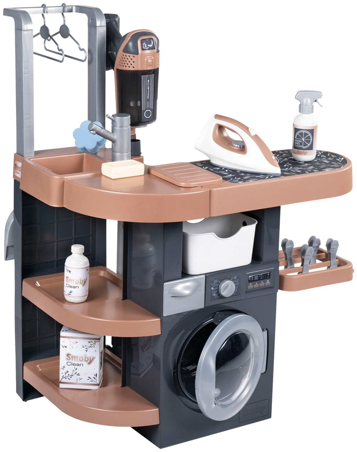 Smoby Dětská pračka se sušákem a žehlicím prknem Rowenta