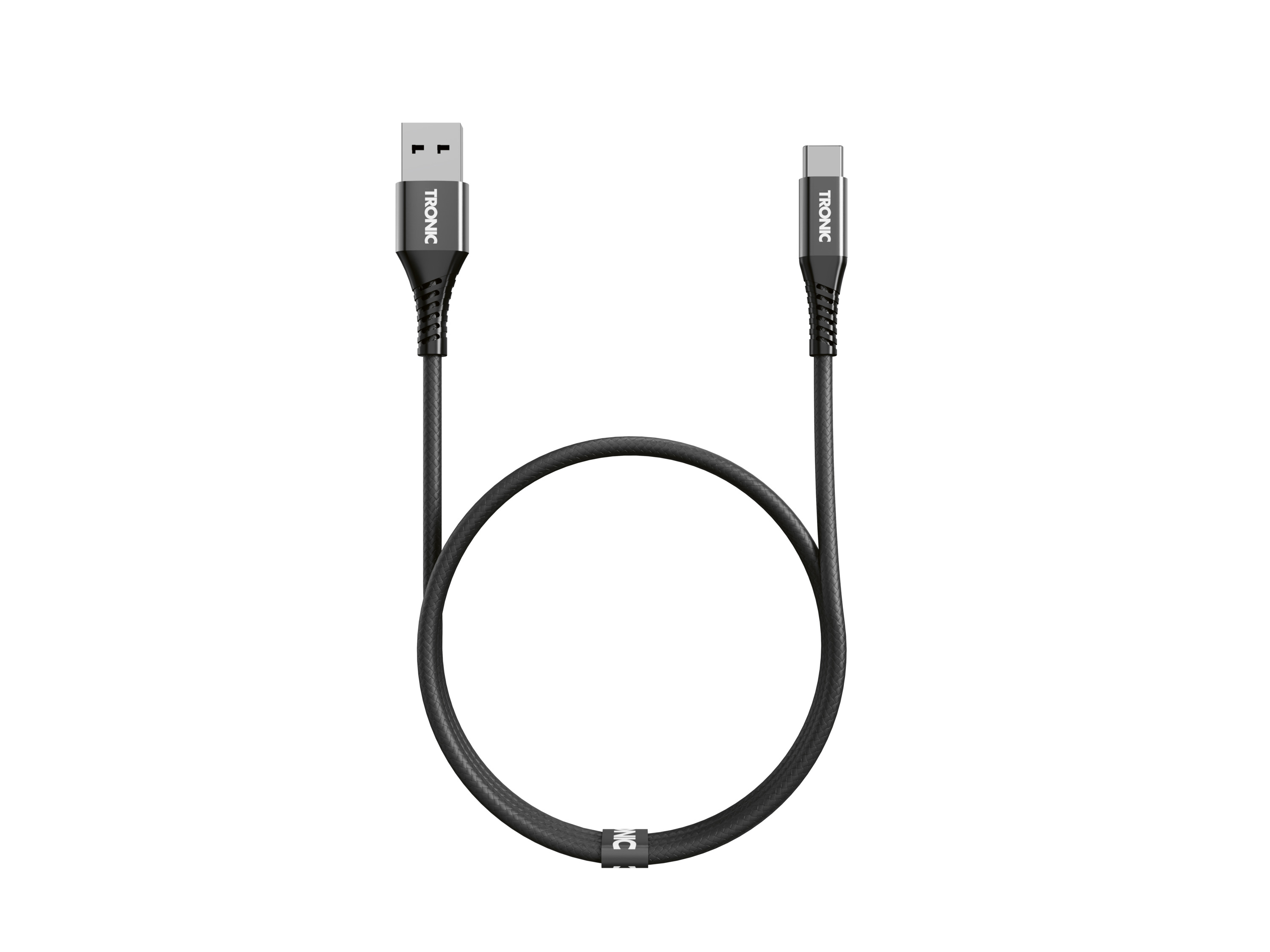 Tronic® Nabíjecí a datový kabel, 2 m (Usb-A -Usb-C, černá)