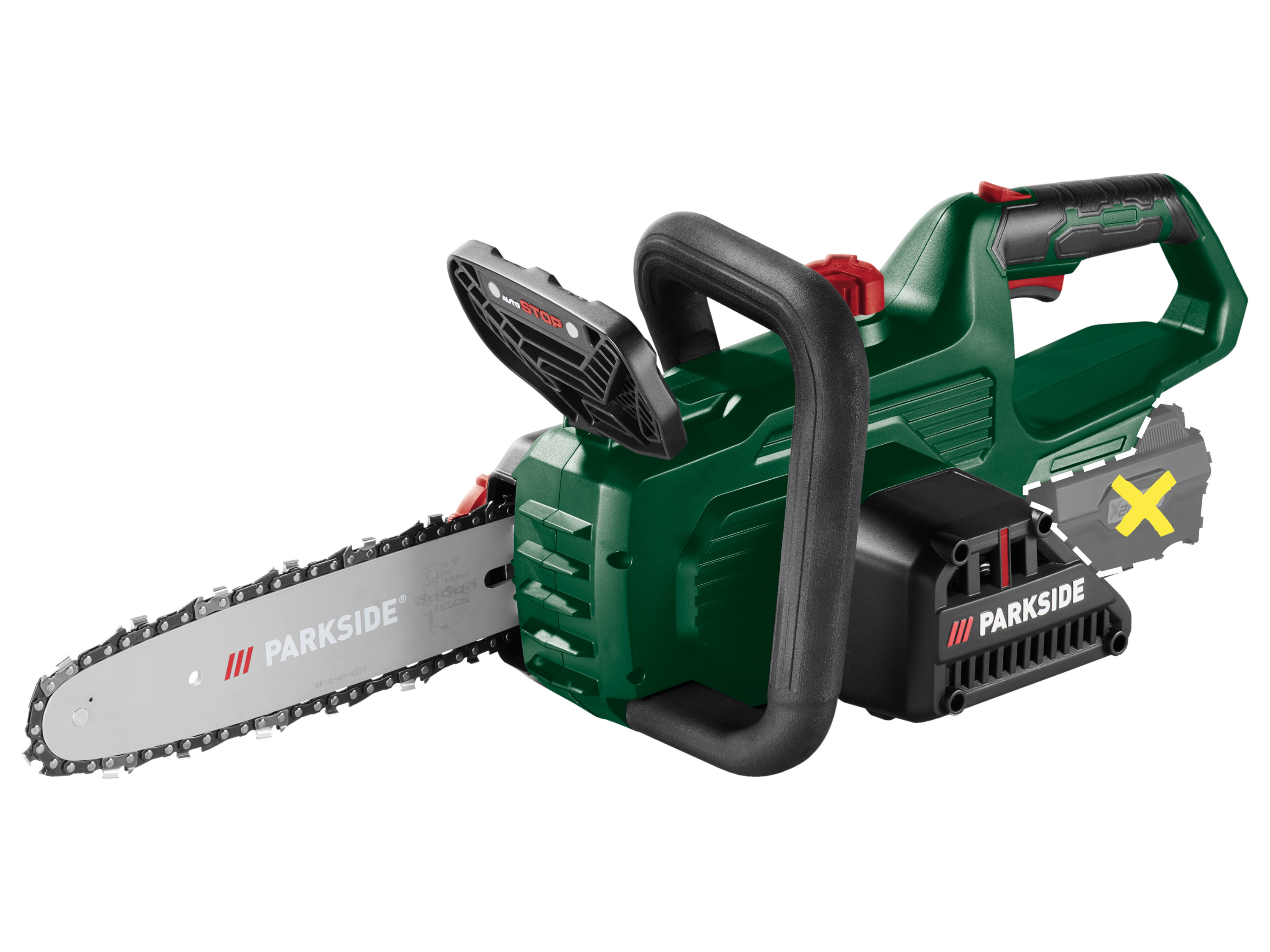 Parkside® Aku řetězová pila Paks 20-Li F5 – bez akumulátoru a nabíječky