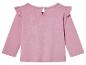 Růžové tričko s dlouhým rukávem a volánky pro holčičku.
