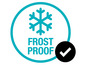 Nálepka s označením 'Frostproof' a zaškrtnutím