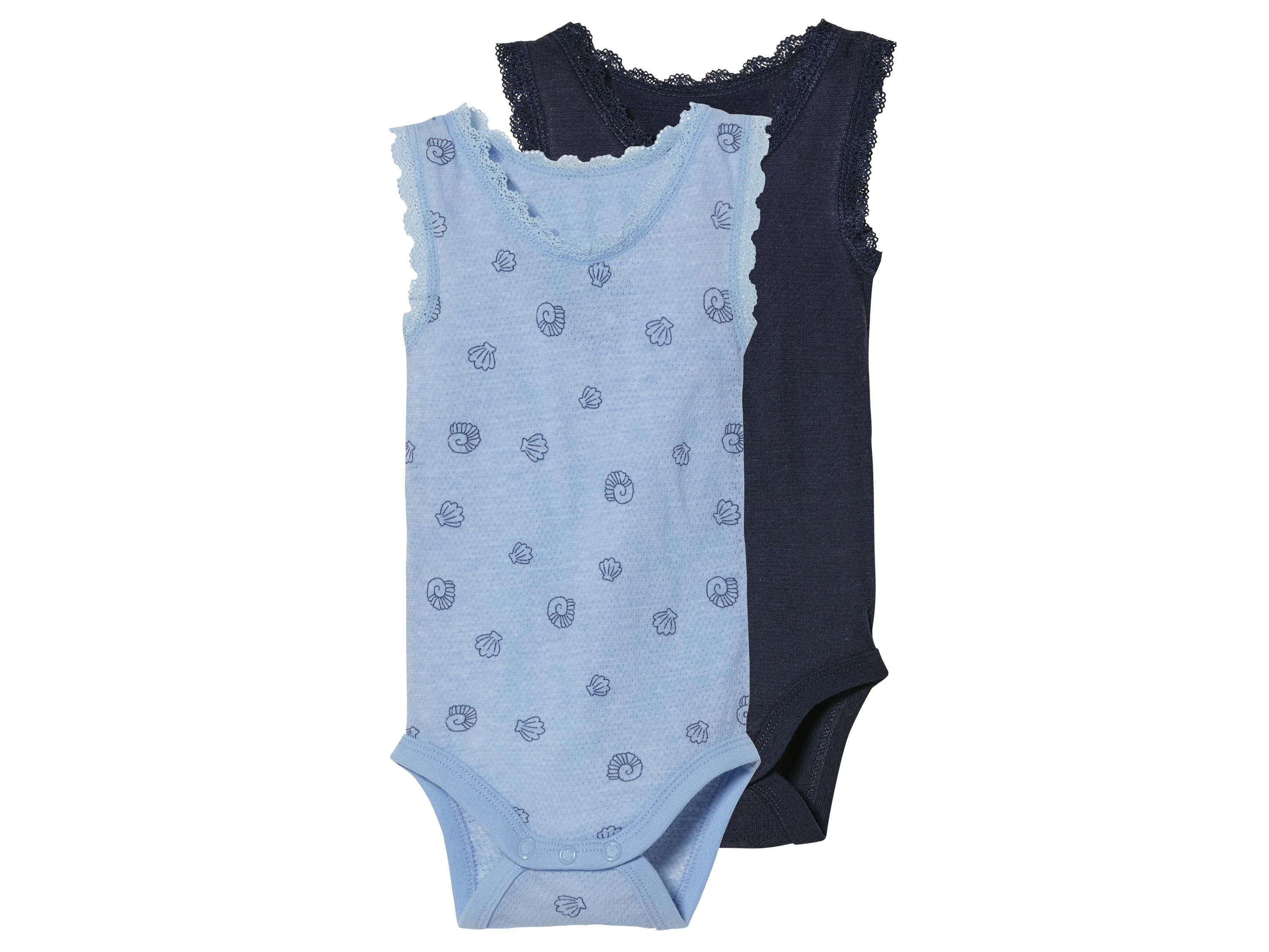 lupilu® Dívčí body s BIO bavlnou, 2 kusy (62/68, námořnická modrá / modrá)