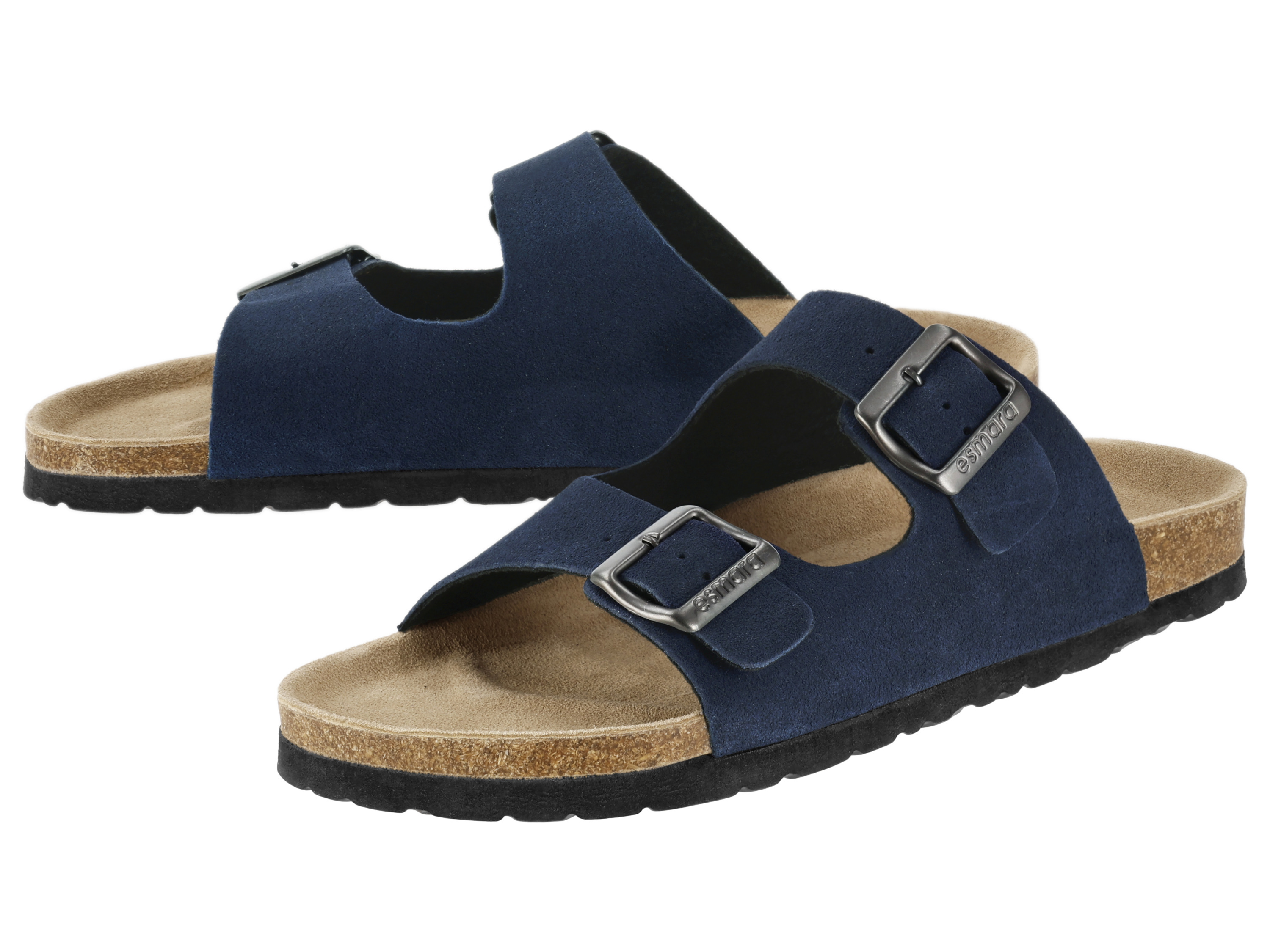 Esmara MEN Pánské kožené pantofle (navy modrá, 46)