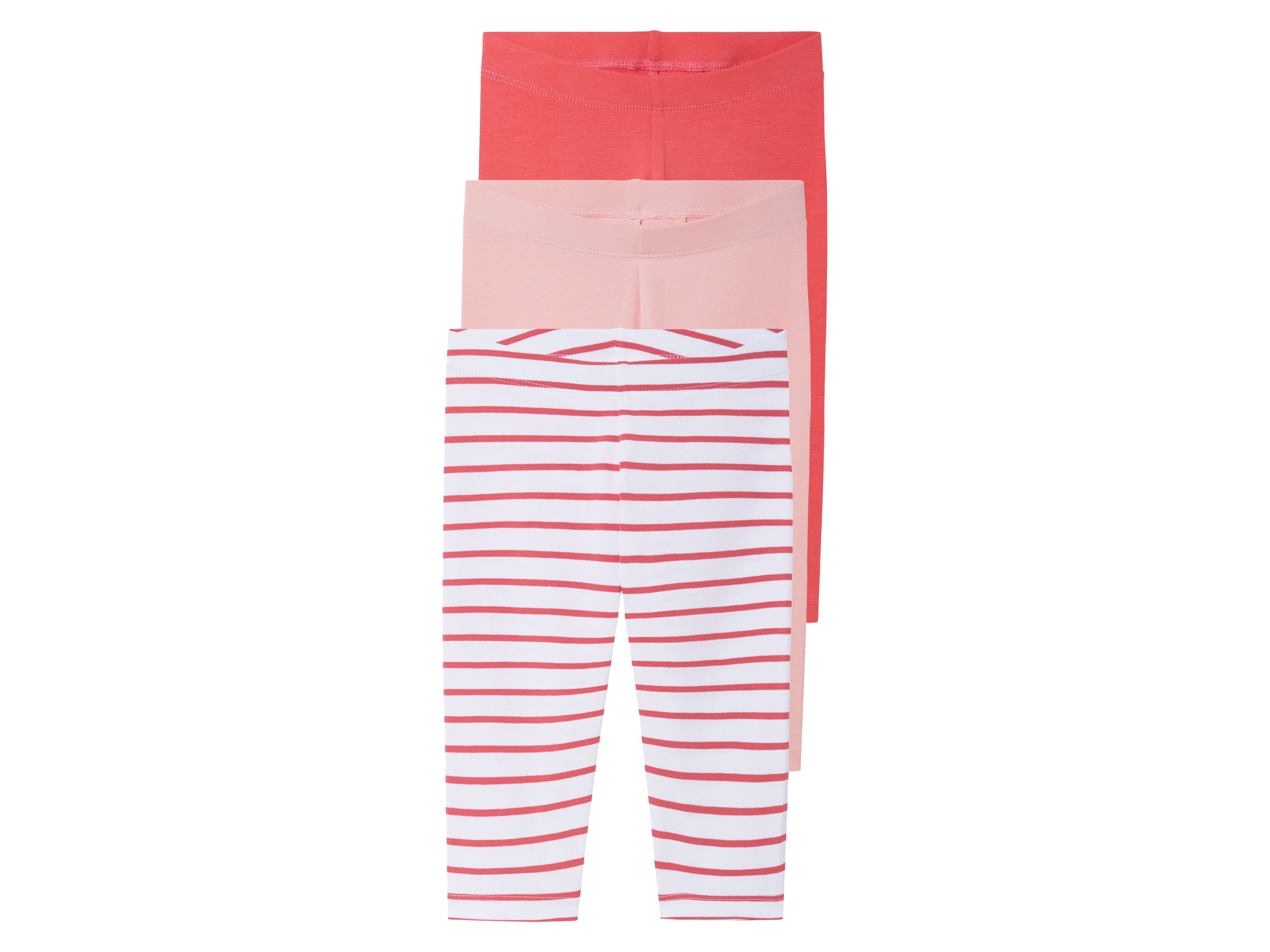 lupilu® Dívčí capri legíny, 3 kusy (červená / světle růžová, 122/128)