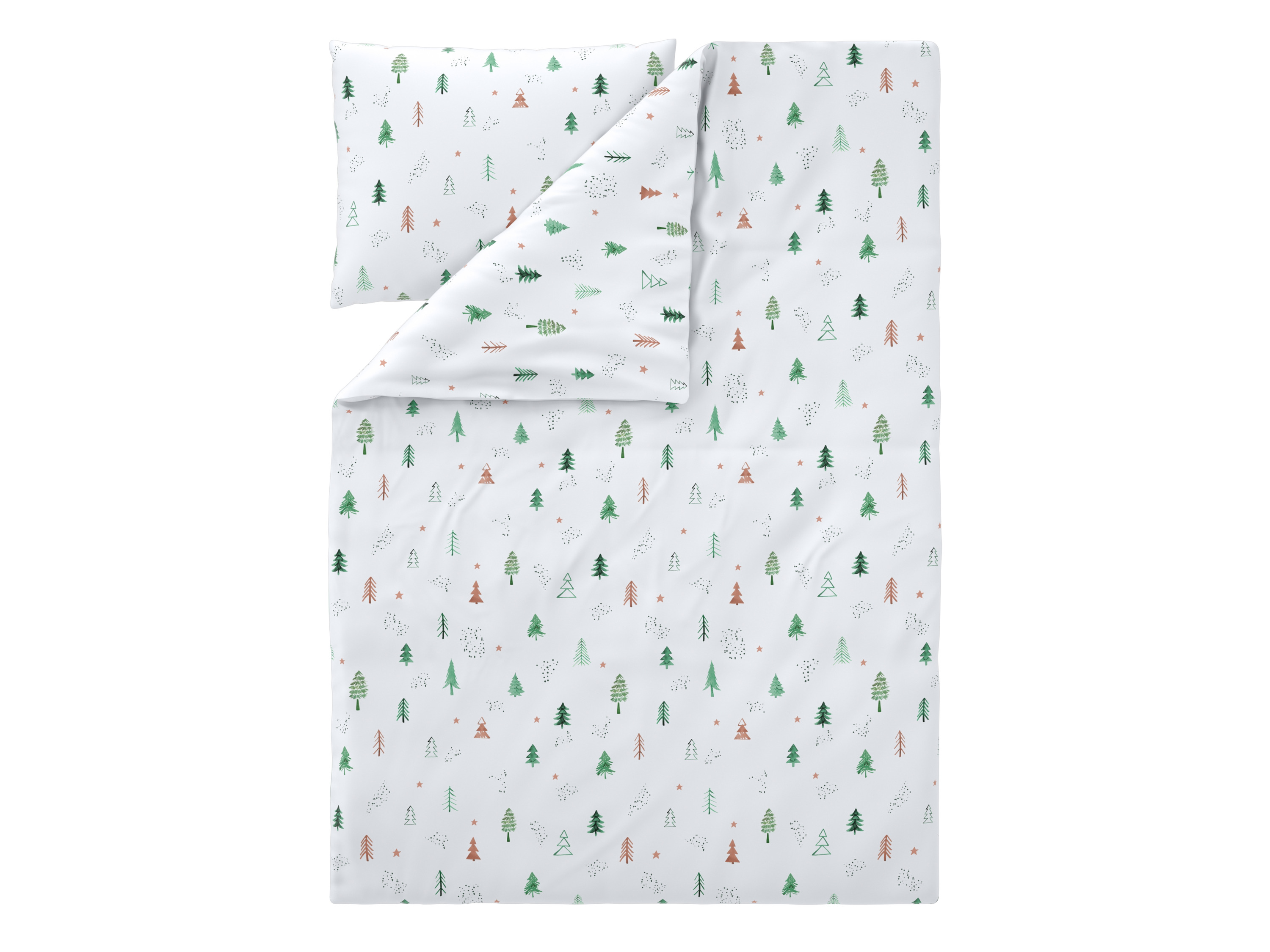 Livarno® Ložní povlečení z jemného flanelu 140 x 200 cm, 70 x 90 cm (jedle zelená)