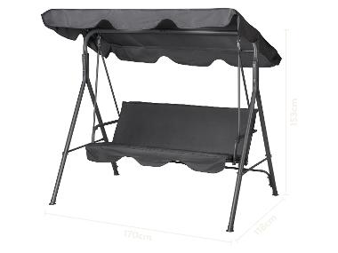 LIVARNO® Zahradní houpačka Hollywood s polstrováním, 170 cm
