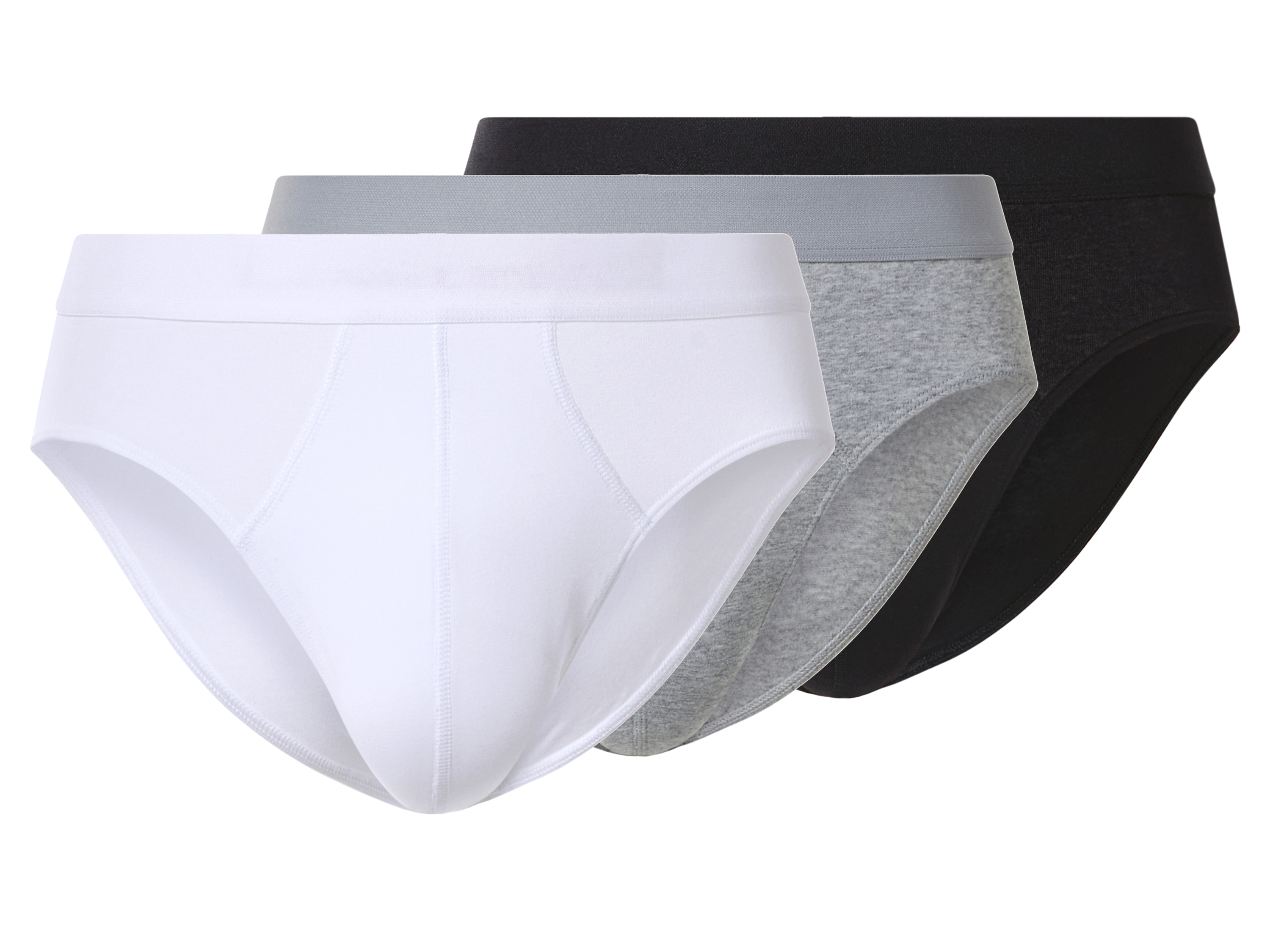 esmara Men Pánské slipy, 3 kusy (černá/šedá/bílá, 5/M)