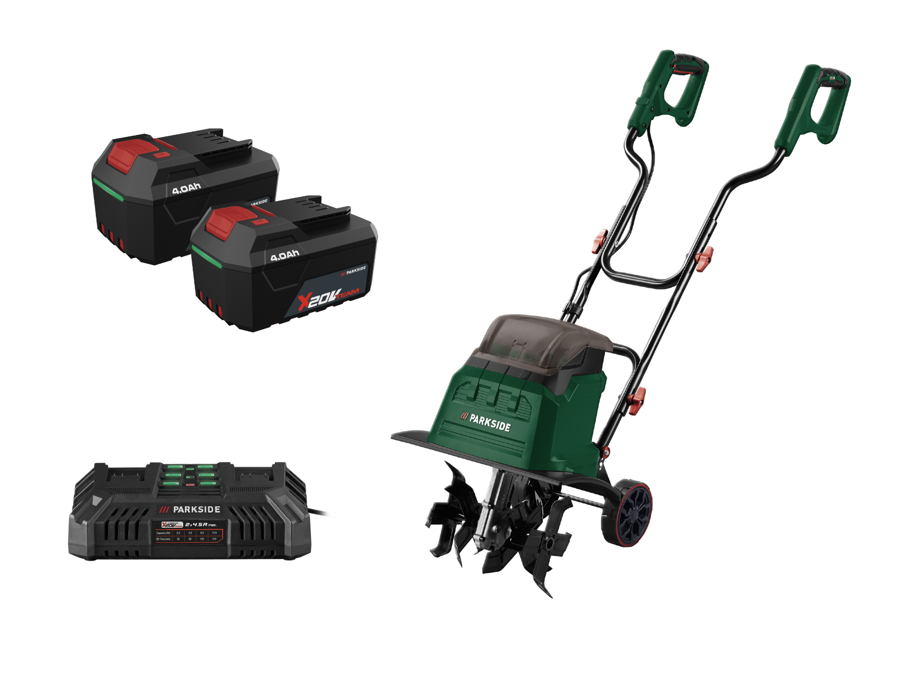 Parkside® Aku kultivátor Pabh B2, 2x 4 Ah