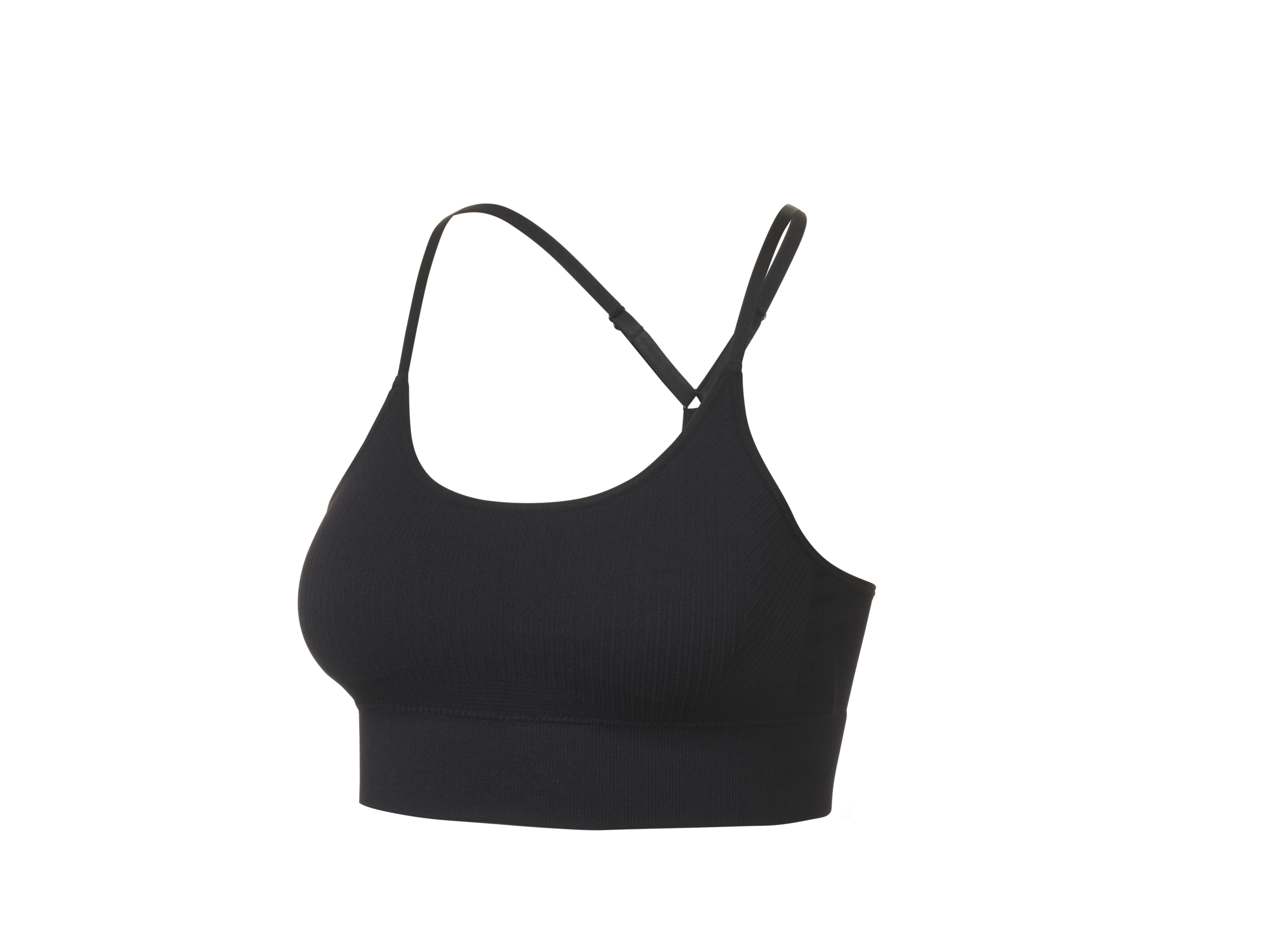 Crivit Dámská bezešvá sportovní podprsenka, Light Level (černá, L(44/46))