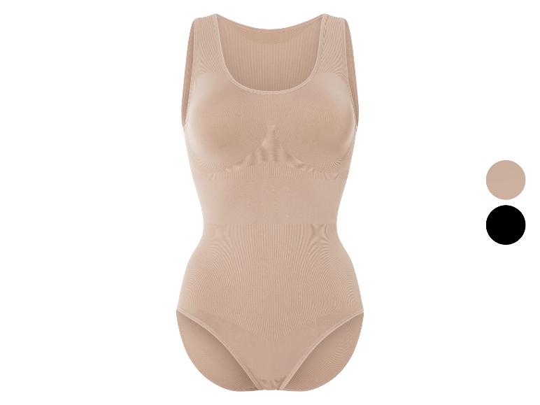 Béžové bezešvé body s integrovanou podprsenkou.