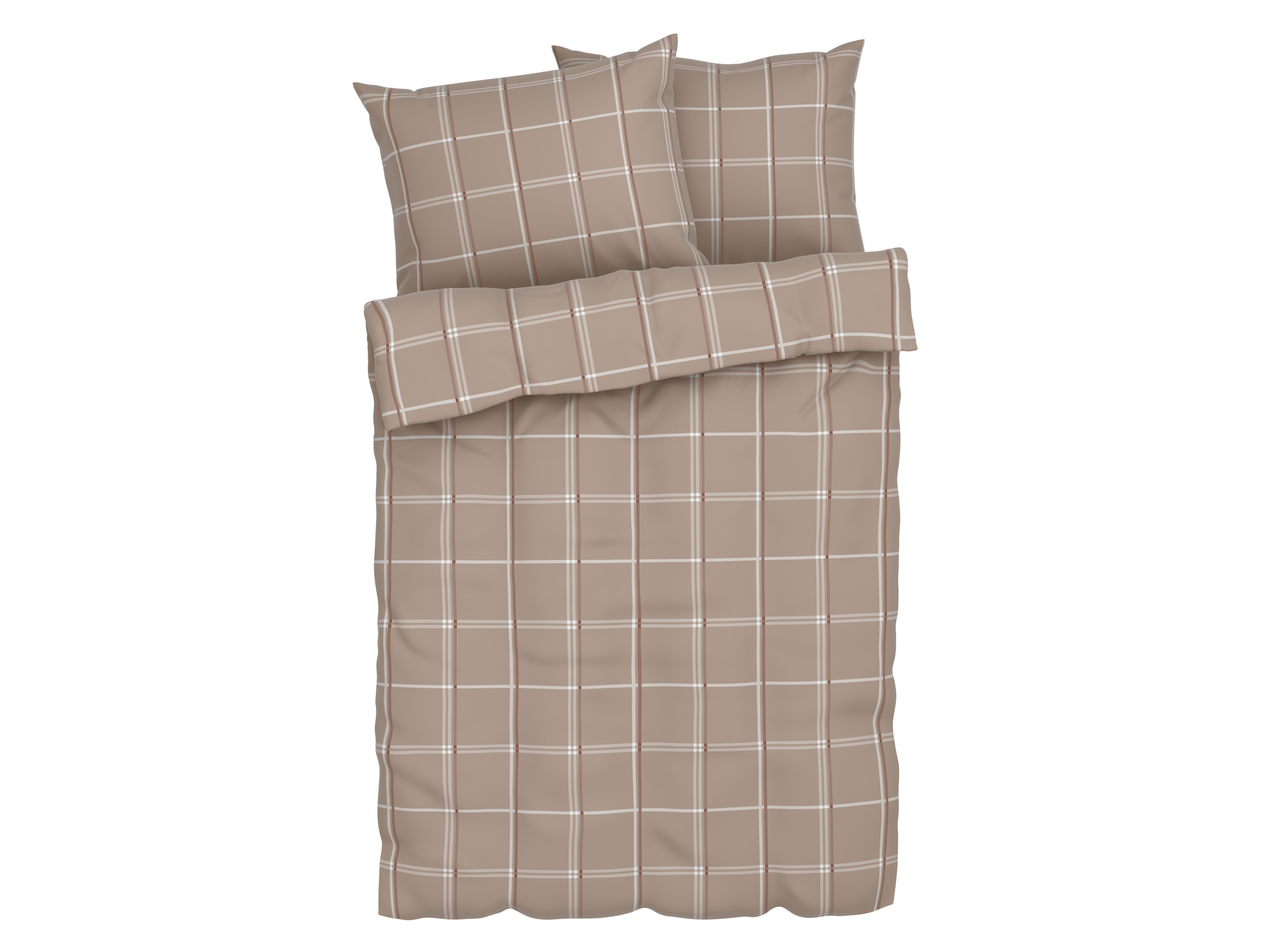 Livarno home Ložní povlečení, 220 x 240 cm, 70 x 90 cm (kostka/hnědá)