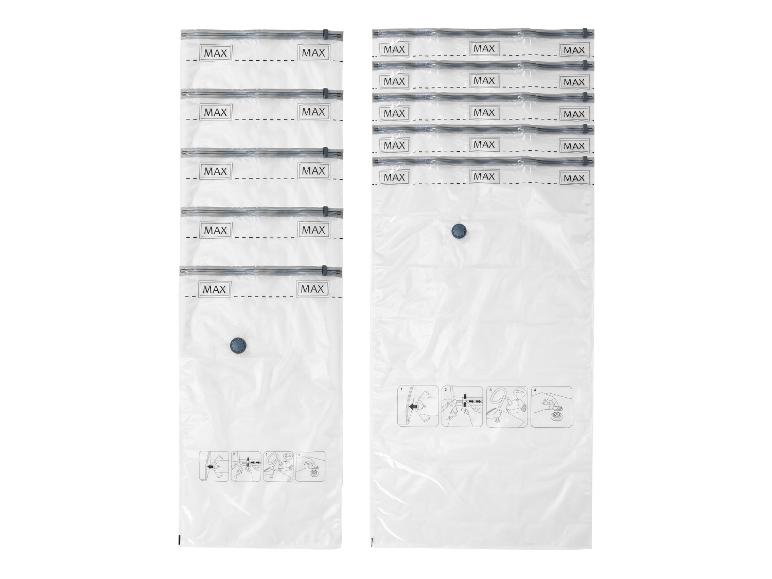 Vakuové sáčky se zipem a návodem k použití.