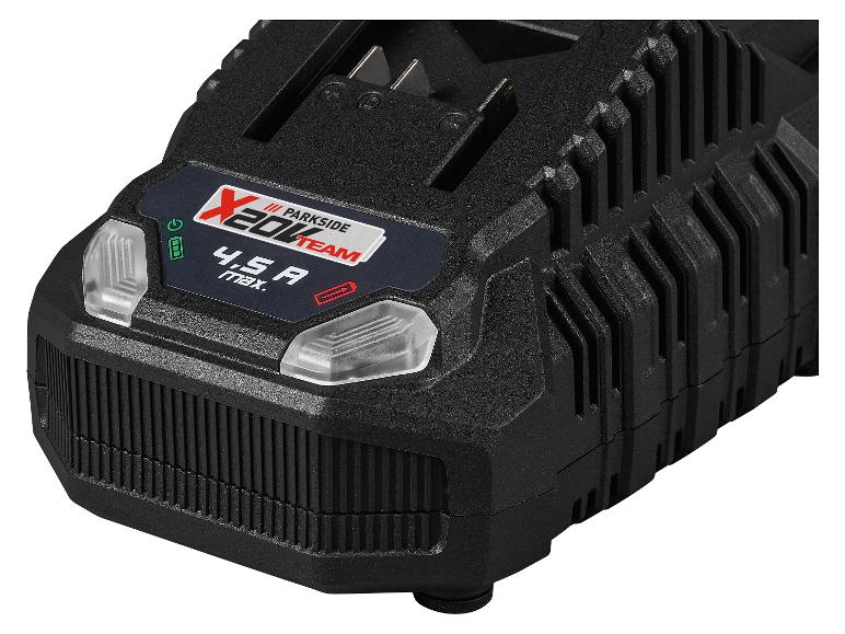 Nabíječka Parkside X20V Team 4,5 A max. pro akumulátory elektrického nářadí.