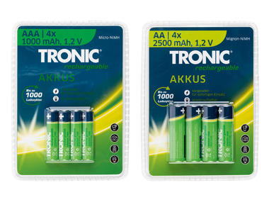 TRONIC® Nabíjecí baterie Ni-MH Ready 2 Use, 4 kusy
