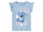 Světle modré tričko s volánky s motivem Stitche a Angel od Disney.