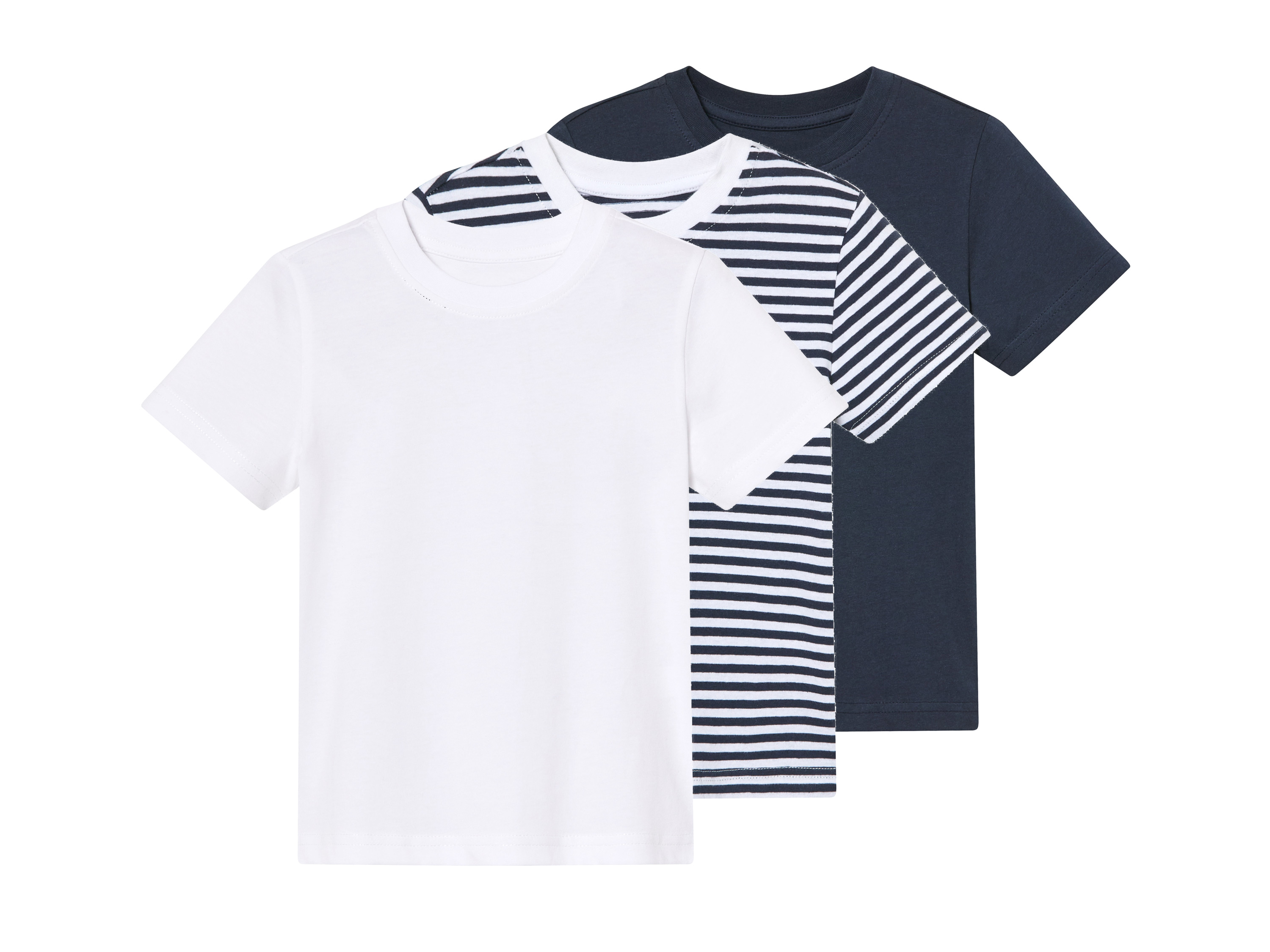 lupilu® Chlapecké triko, 3 kusy (pruhy / navy modrá / modrá, 122/128)
