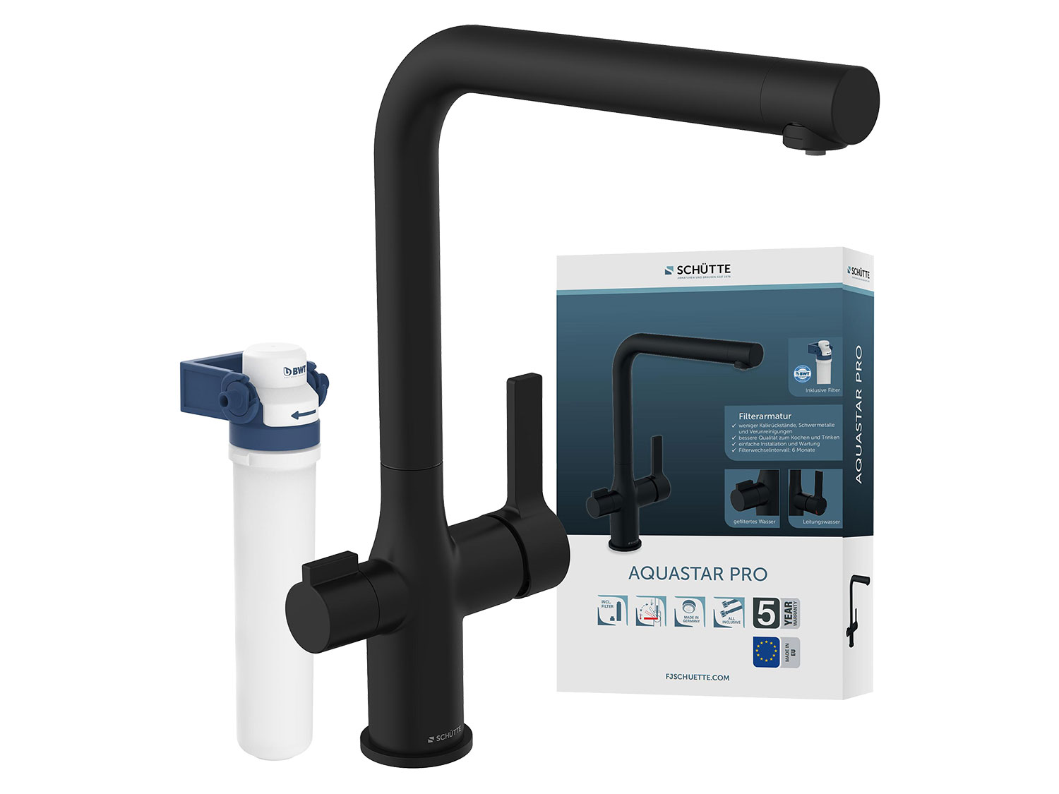 Schütte Kuchyňská baterie s filtrem Aquastar Pro (černá matná)
