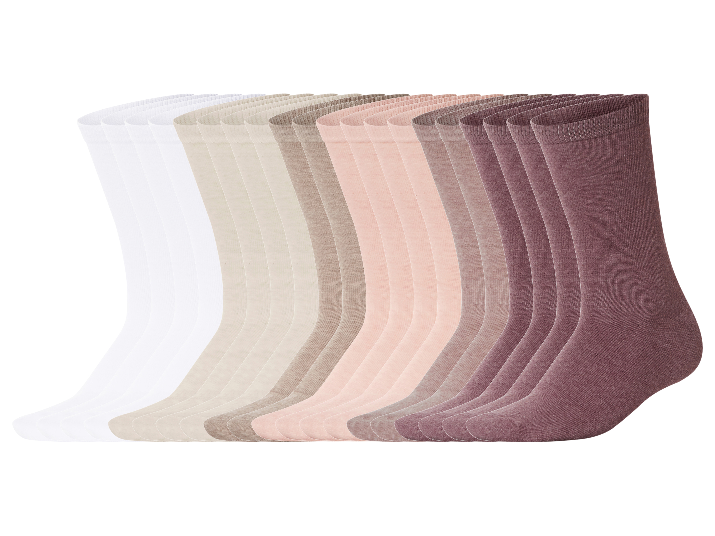 esmara® Dámské ponožky, 20 párů (bílá/béžová/růžová, 39-42)