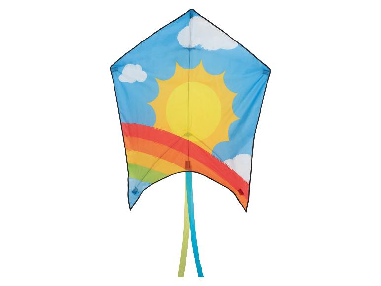 Barevný drak s motivem slunce a duhy.