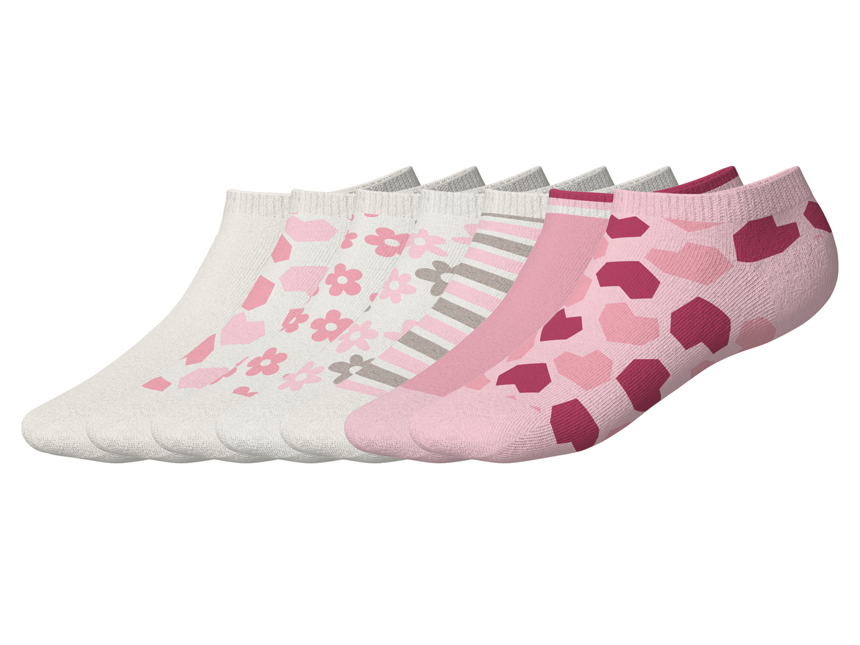 lupilu® Dětské nízké ponožky s BIO bavlnou, 7 párů (růžová/bílá, 27-30)