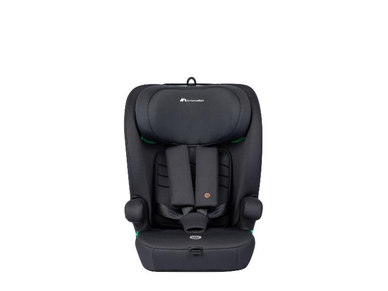 Černá dětská autosedačka s pětibodovým pásem.