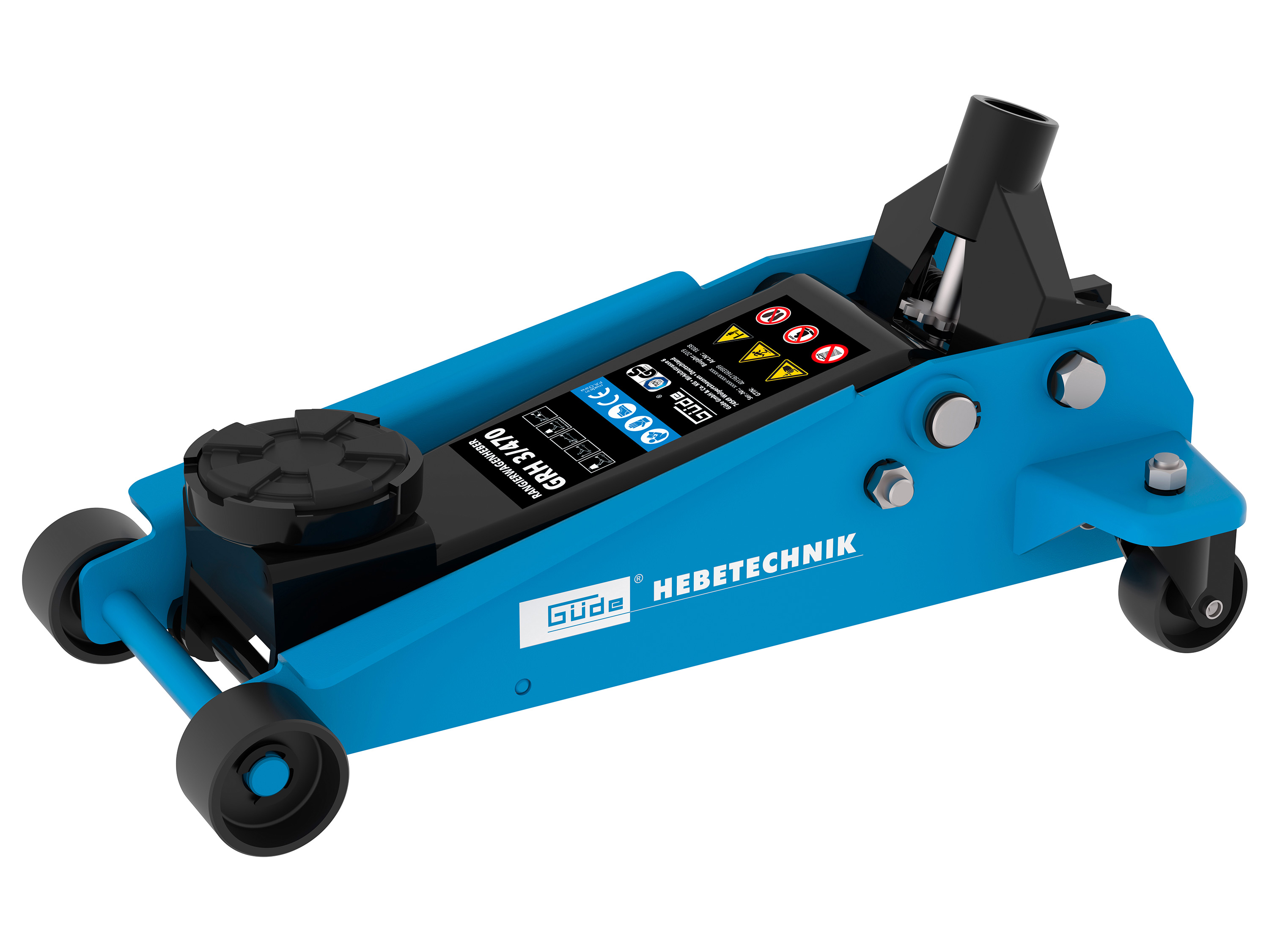 Güde Hydraulický pojízdný zvedák „Grh“ s 2 řídicími kolečky (3t / 470 mm)