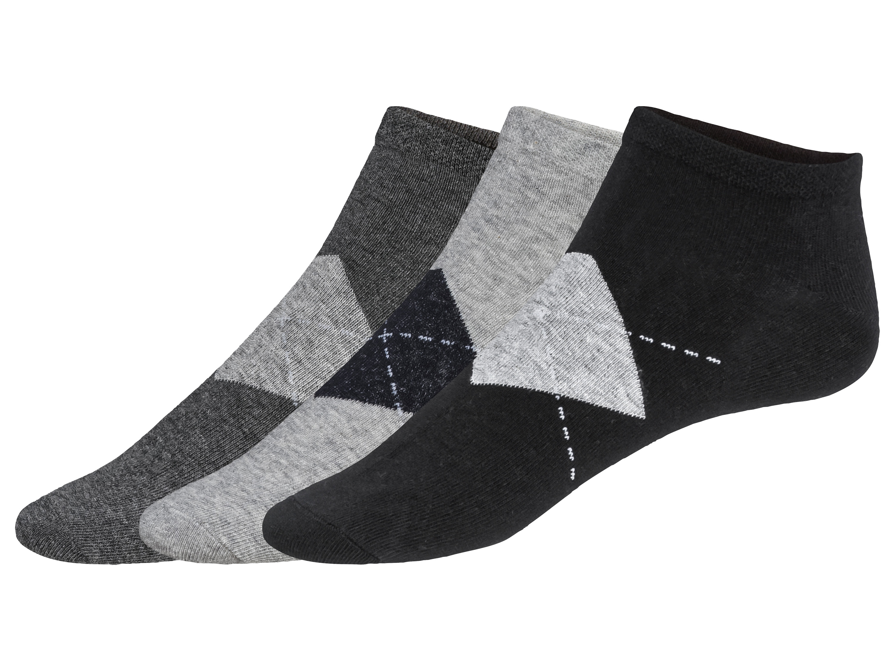 Livergy® Pánské nízké ponožky s BIO bavlnou, 3 páry (černá/šedá, 39-42)