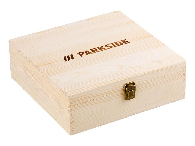 Dřevěná krabička Parkside se zámkem.