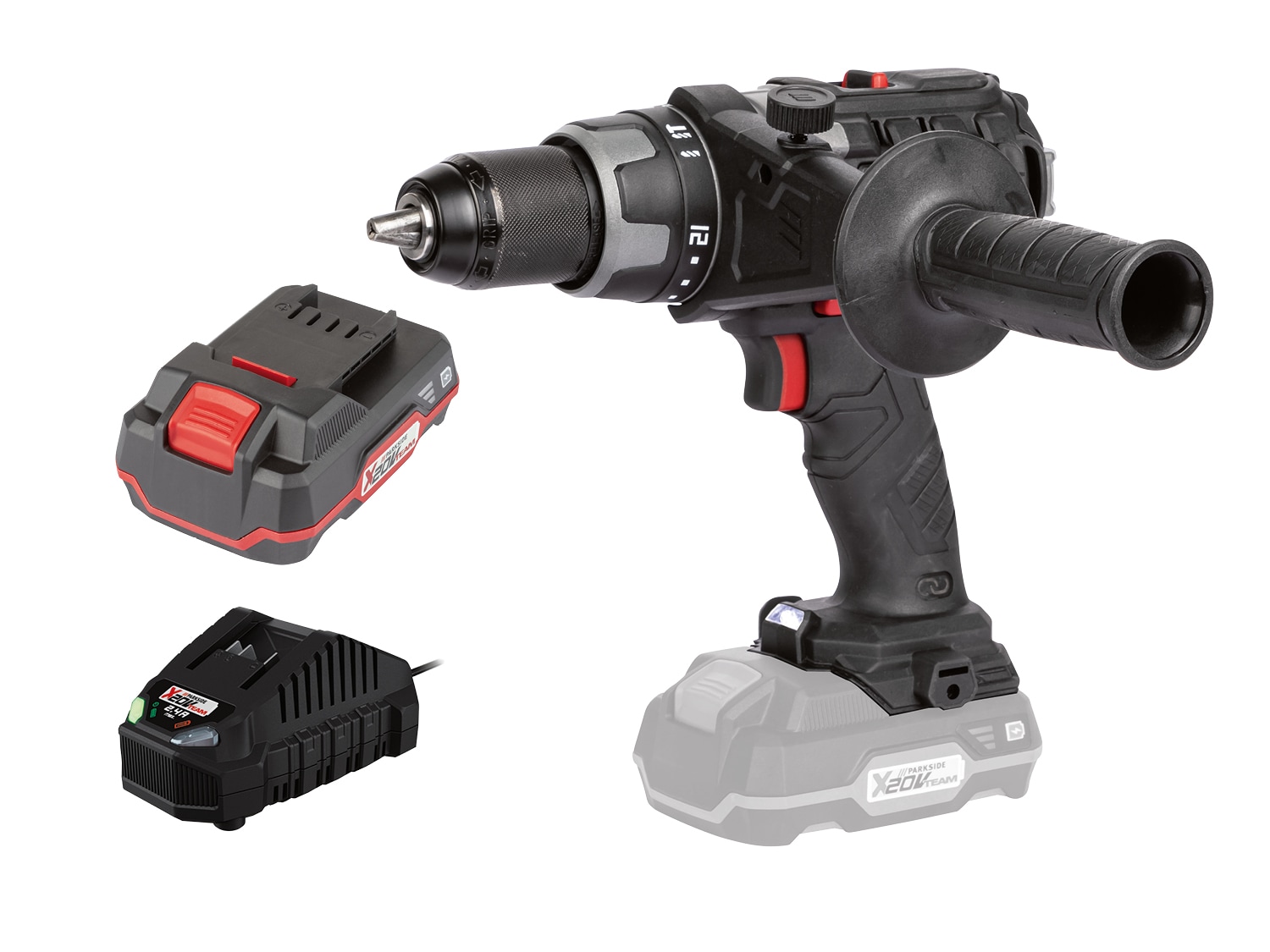 PARKSIDE PERFORMANCE® Aku příklepová vrtačka PSBSAP 20 Li B3, 2 Ah
