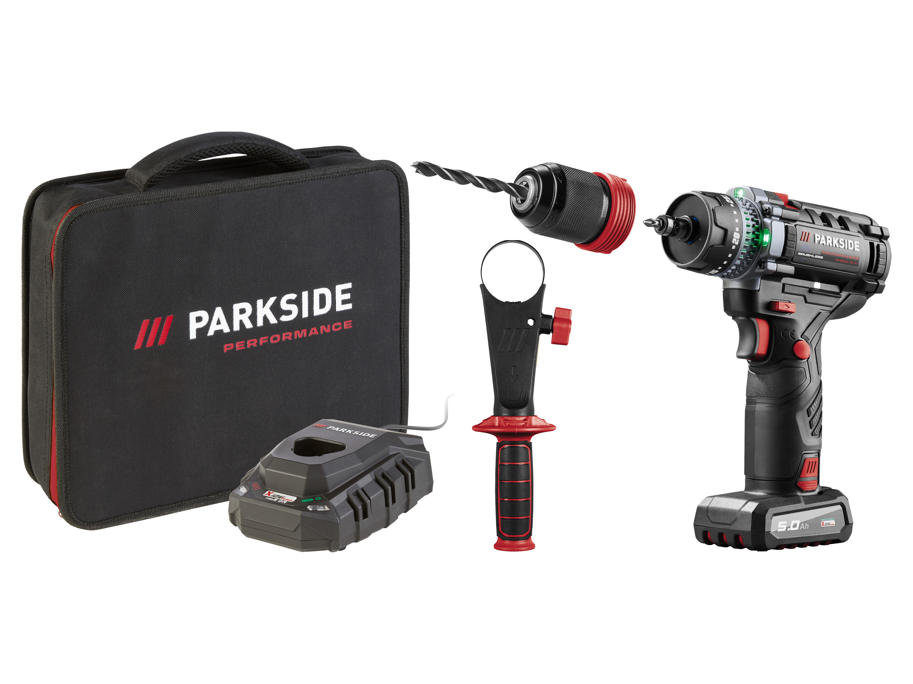 Parkside PerformanceÂ® Sada s aku vrtacĂ­m ĹˇroubovĂˇkem Ppbssa 12 A1