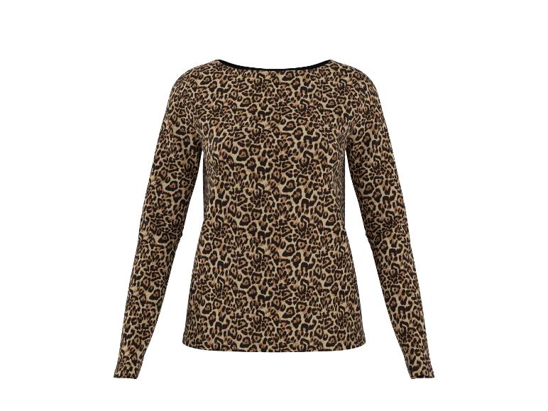 Dámský top s dlouhým rukávem s leopardím potiskem