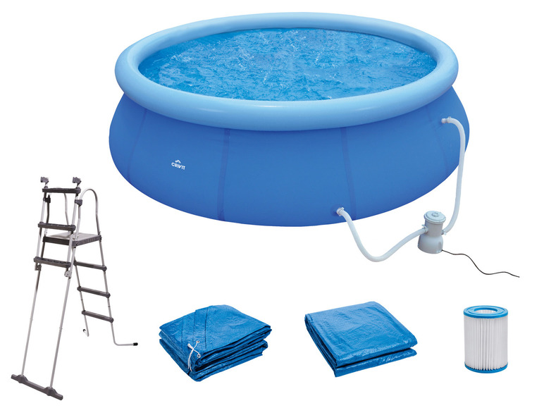  Zobrazit na celou obrazovku CRIVIT Bazén Easy Set s filtračním zařízením a schůdky, Ø 450 x 122 cm - Obrázek 1