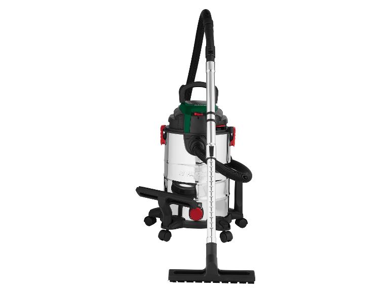 Mokro-suchý vysavač s nerezovou nádobou a příslušenstvím