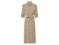 Béžové košilové šaty s knoflíky a páskem.