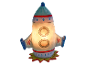 Dětská noční lampička ve tvaru rakety.