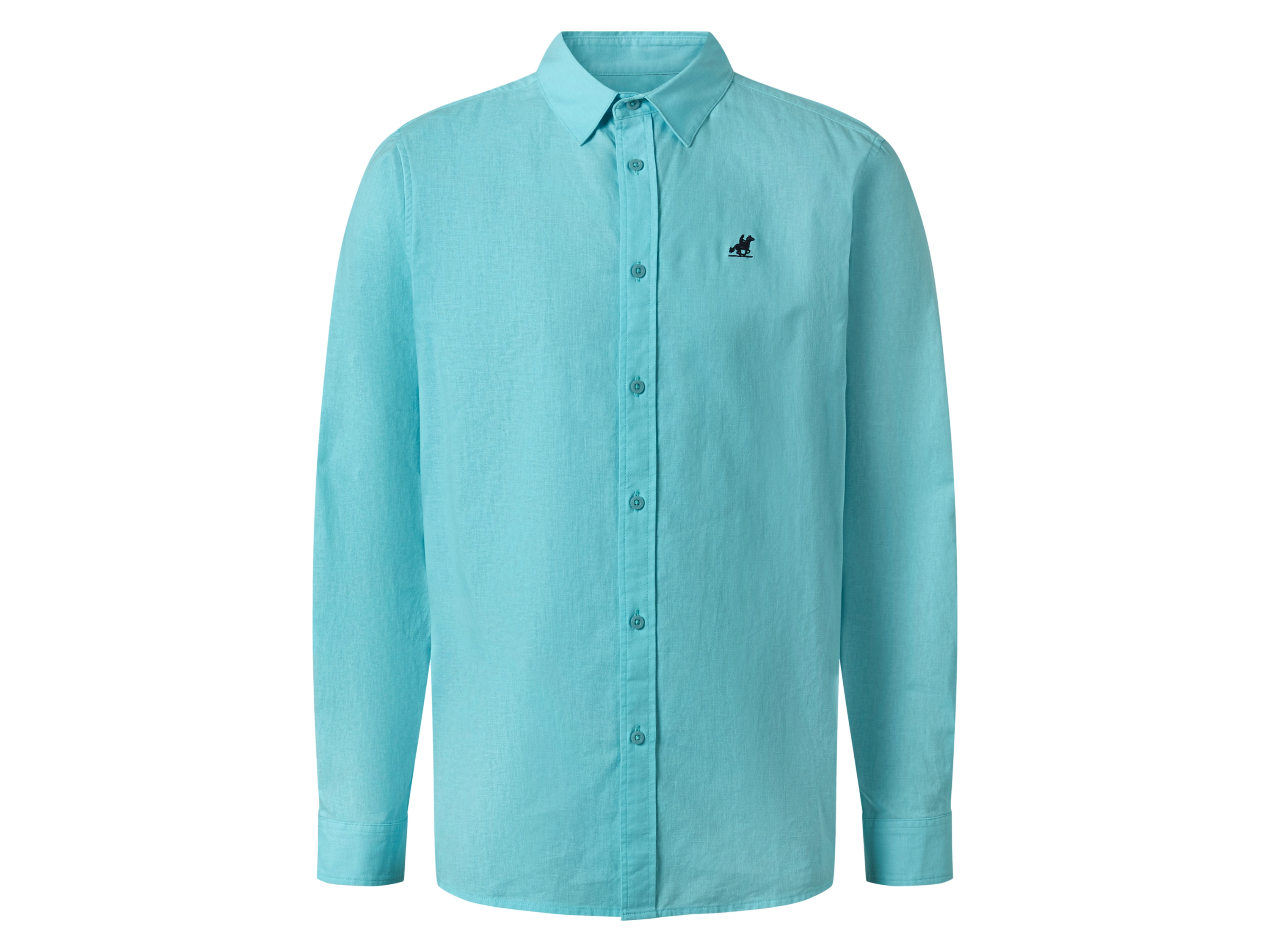 Pánská lněná košile (tyrkysová, L (41/42))