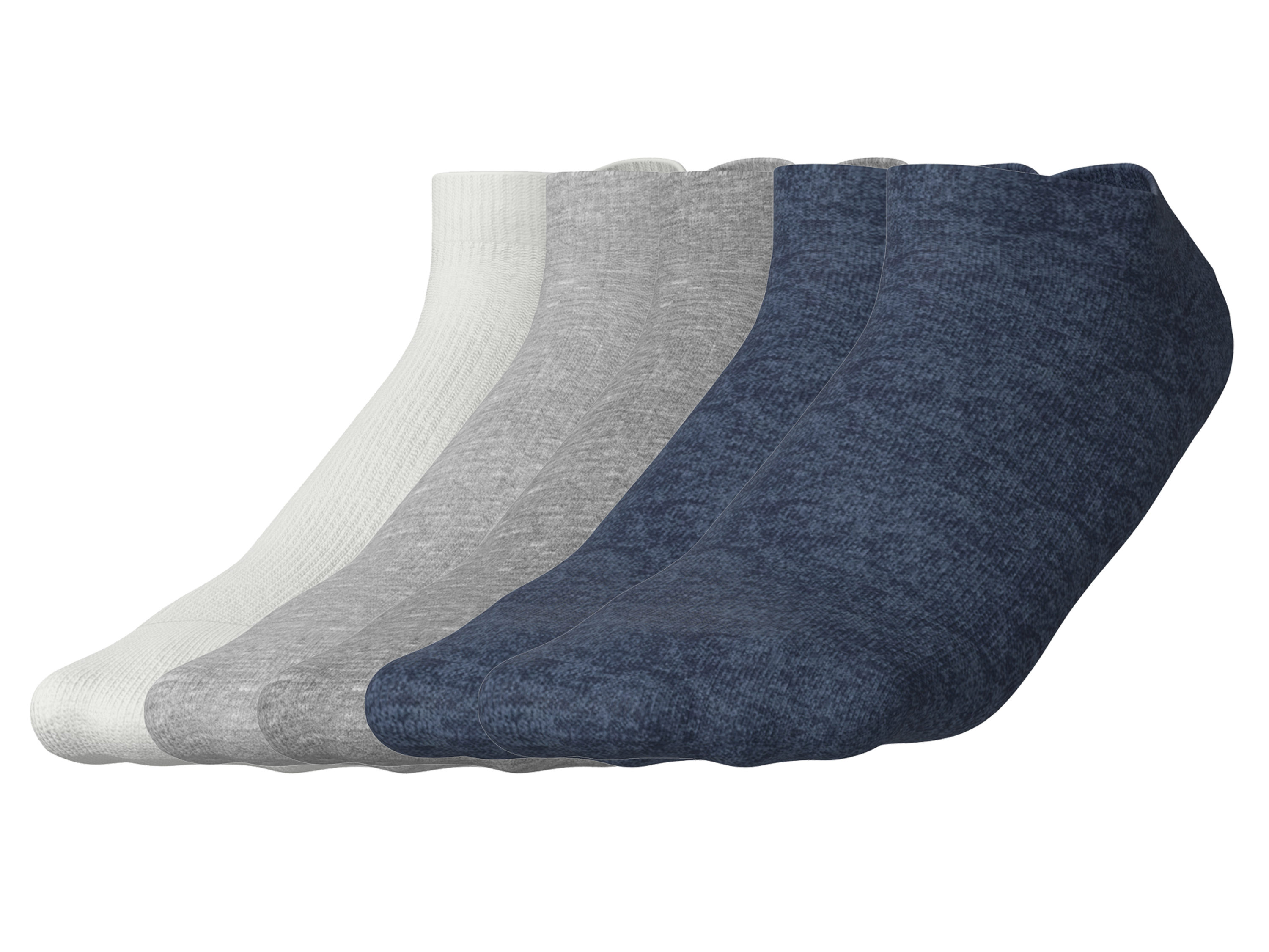 esmara® Dámské nízké ponožky s BIO bavlnou, 5 párů (šedá / bílá / navy modrá, 35-38)