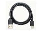 Černý USB kabel s konektory USB-A a USB-C, stočený do kruhu.
