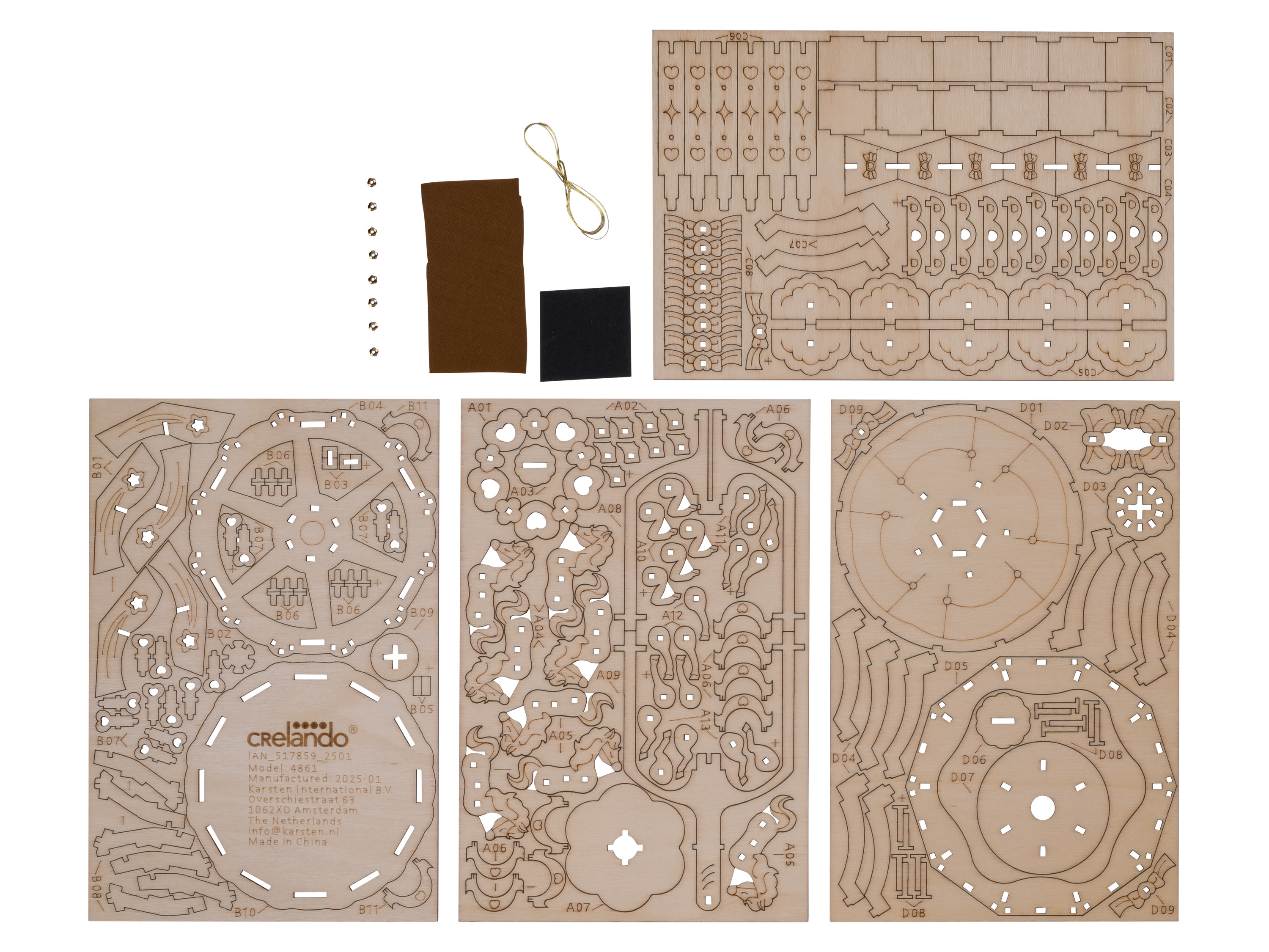 crelando® Dřevěná kreativní sada (Dětský kolotoč)