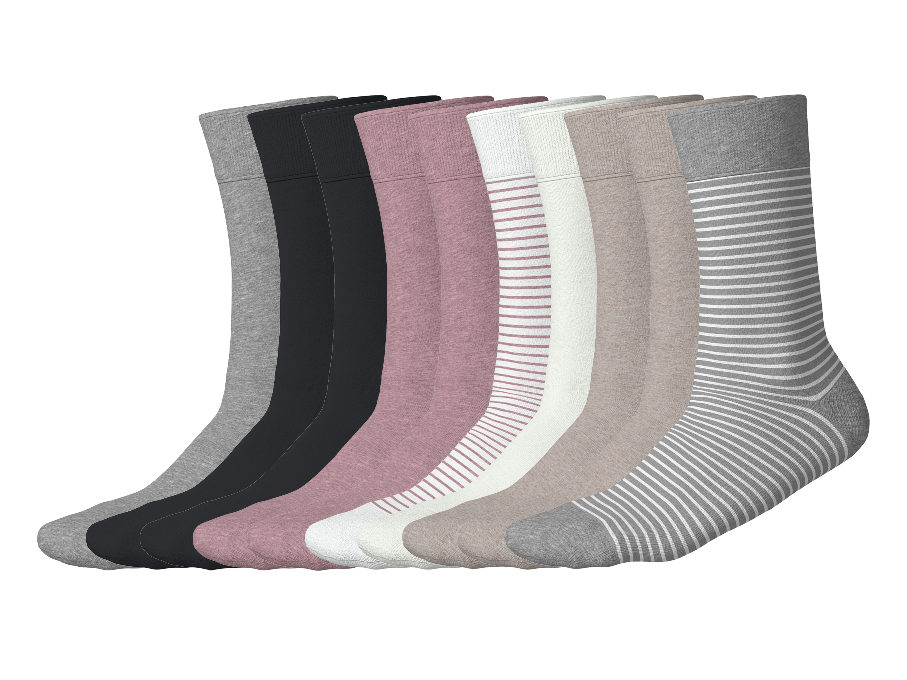 Esmara® Dámské / Pánské ponožky s BIO bavlnou, 10 párů (růžová/bílá, 39/42)